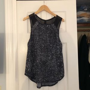 Lululemon Black and Blue Speckled Mesh Neck Tank 4